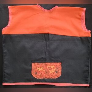Orange and Black Sleeveless Top